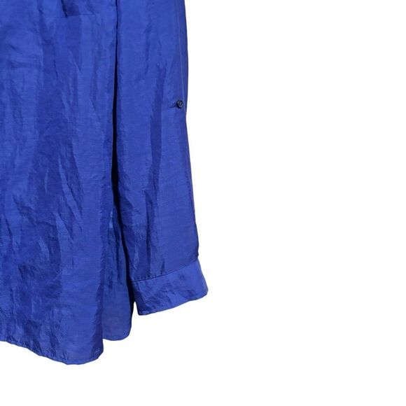 Coldwater Creek Top Womens 3X 24 Blue Sheer Long Sleeve Button Up Shirt Blouse - Picture 5 of 9